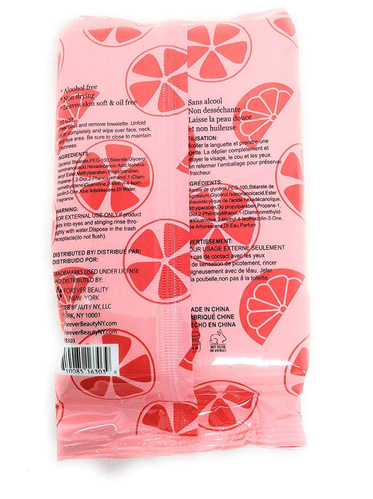 Forever Beauty Makeup Removing Wipes Face Cleaning Fragrant, 60 Count, Alcohol Free