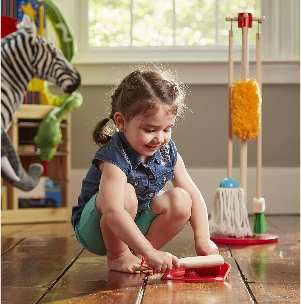 Melissa & Doug Dust! Sweep! Mop! 6-Piece Pretend Play Set