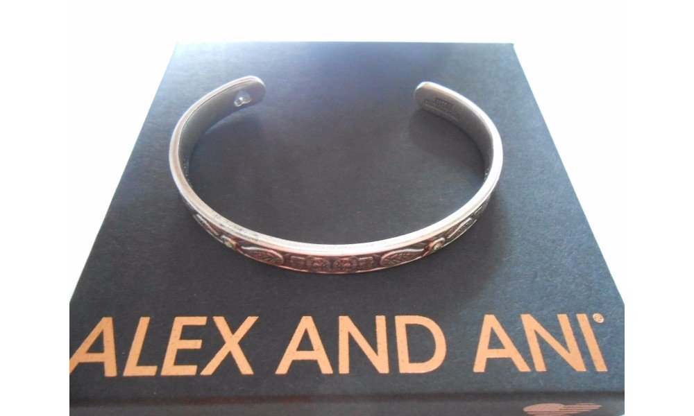 Alex and Ani Hand of Fatima Cuff Bangle Bracelet, Rafaelian Silver, Expandable