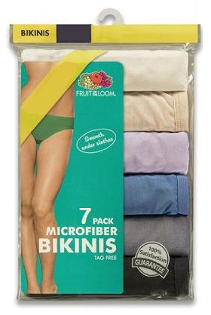 Fruit of the Loom Women's 7-Pack Microfiber Assorted Bikinis 7DMF051