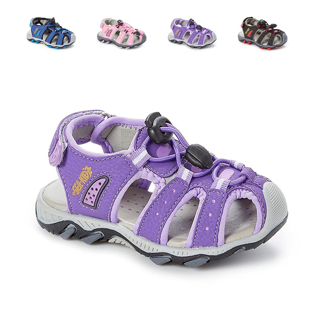 Sea Kidz Kids Children Waterproof Hiking Sport Closed Toe Athletic Sandals (Toddler/Little Kid/Big Kid)