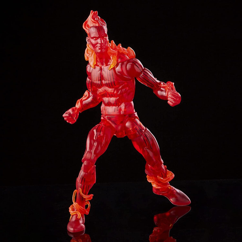 Hasbro Marvel Legends Series Retro Fantastic Four The Human Torch 6-inch Action Figure Toy, Includes 5 Accessories