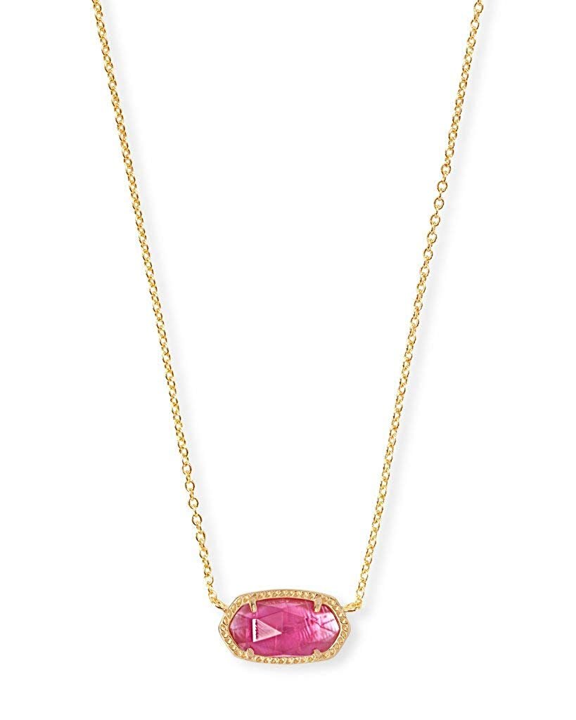 Kendra Scott Elisa Oval Pendant Necklace in Azalea Illusion in Gold