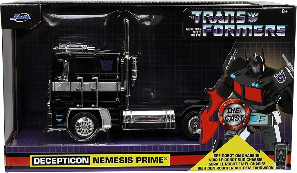 Jada Toys Transformers G1 1:24 Nemesis Prime Die-cast Car, Toys for Kids and Adults , Black