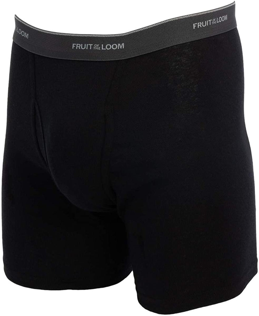 Fruit of the Loom, 12 Pack Random, Mens Underwear, Underwear for Men, Cotton Underwear, Boxer Briefs with Fly, Tag Free Blue