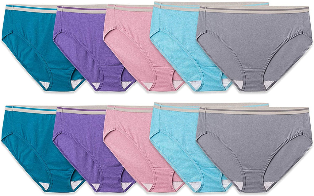 Fruit of the Loom Women's Tag Free Cotton Hi Cut Panties (Regular & Plus Size)