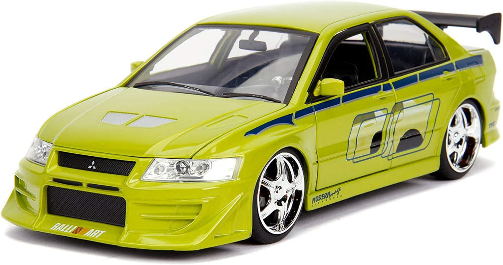 Jada Toys Fast & Furious 1:24 Brian's Mitsubishi Lancer Evolution VII Die-cast Car, Toys for Kids and Adults, Lime Green (99788)