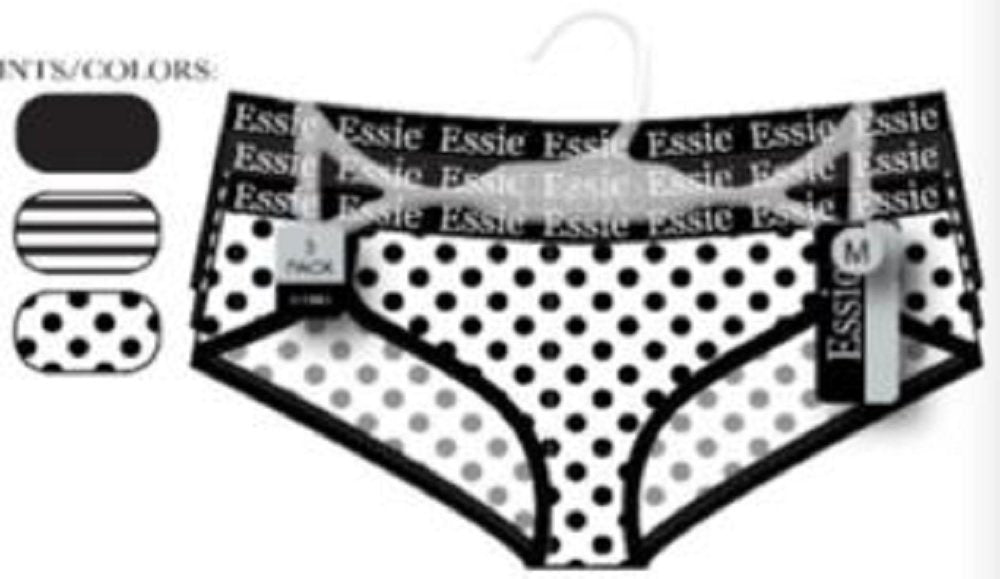 essie Women's Cheeky Racer Panties Cotton/Spandex Blend 3-Pack