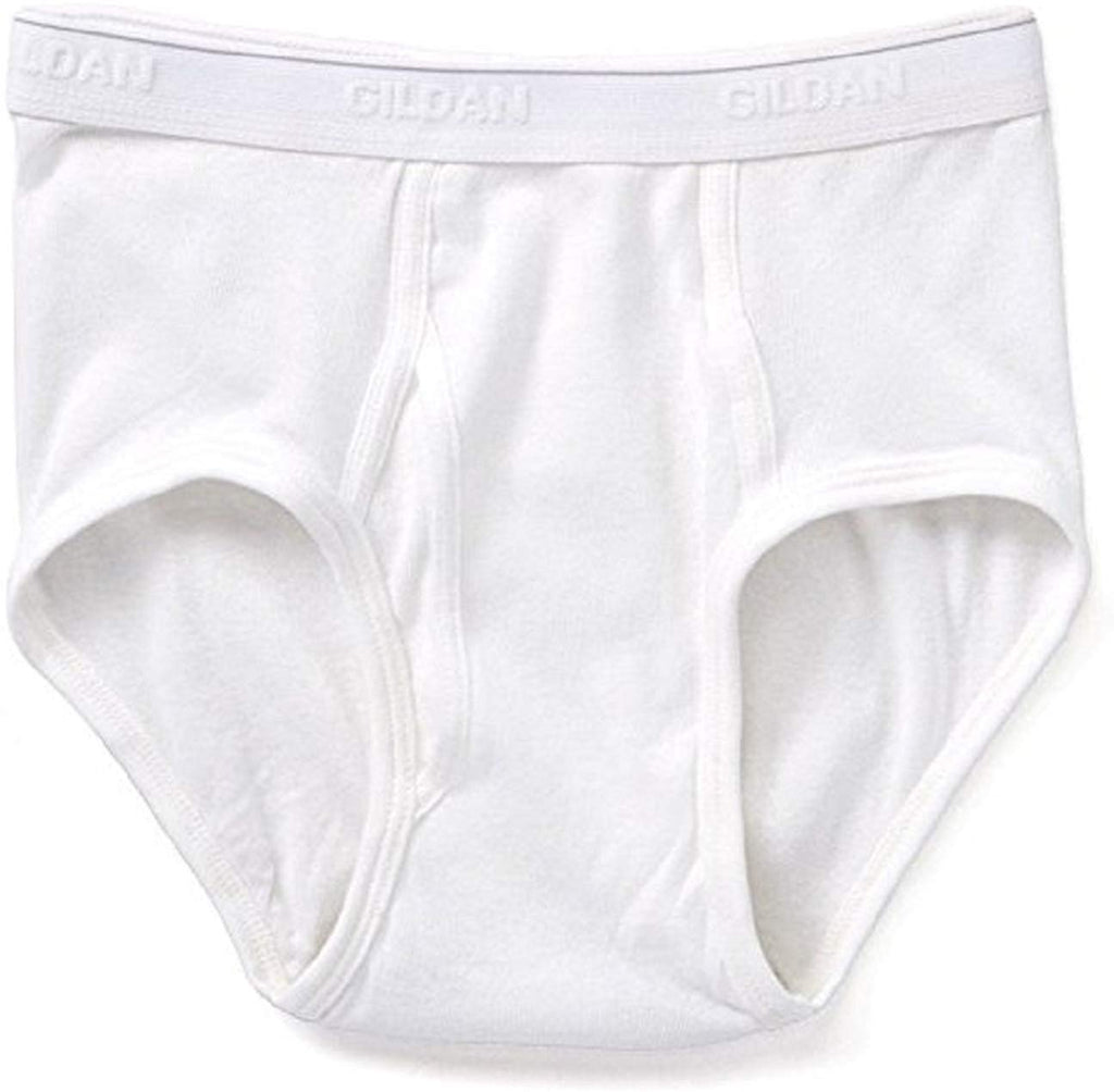 Gildan Mens Value 10-Pack 100% Cotton White Briefs Underwear Comfortable