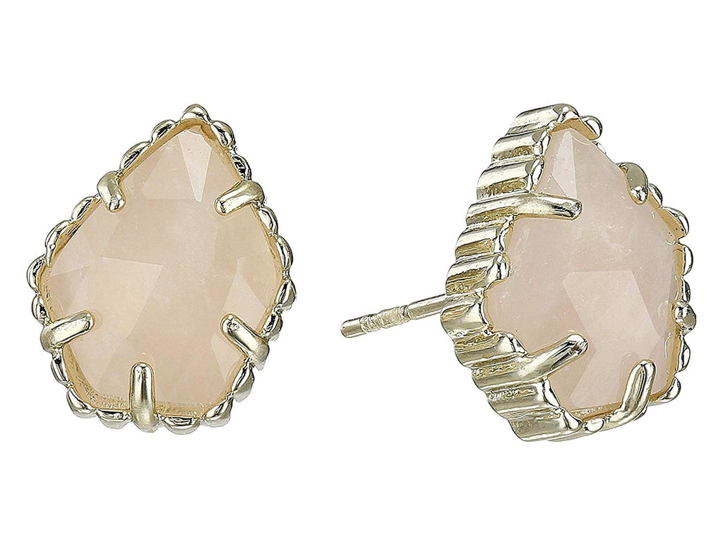 Kendra Scott Tessa Stud Earrings in Rose Quartz & Gold
