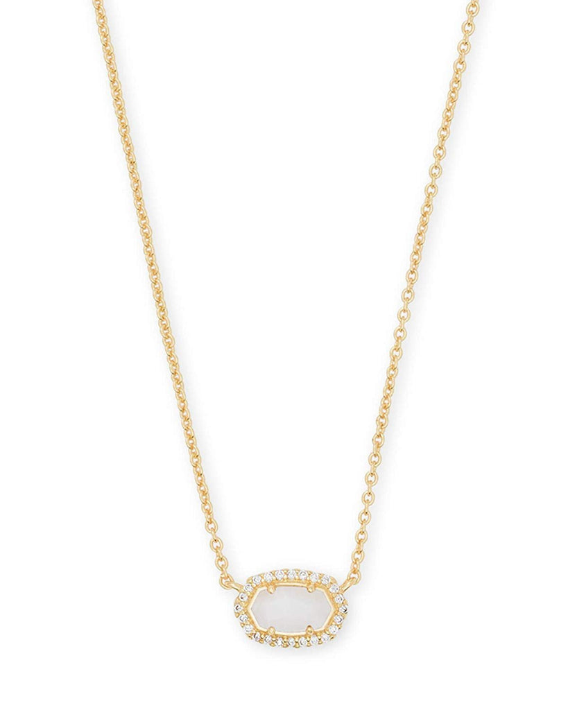 Kendra Scott Chelsea Gold Pendant Necklace in White Pearl