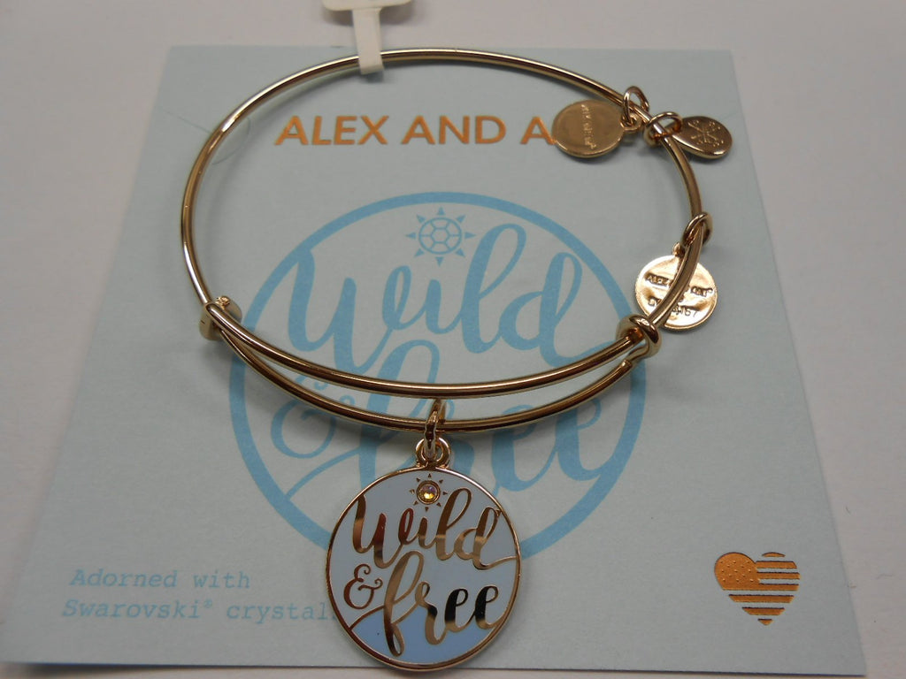 Alex and Ani Womens Color Infusion Words Are Powerful Wild and Free Bangle