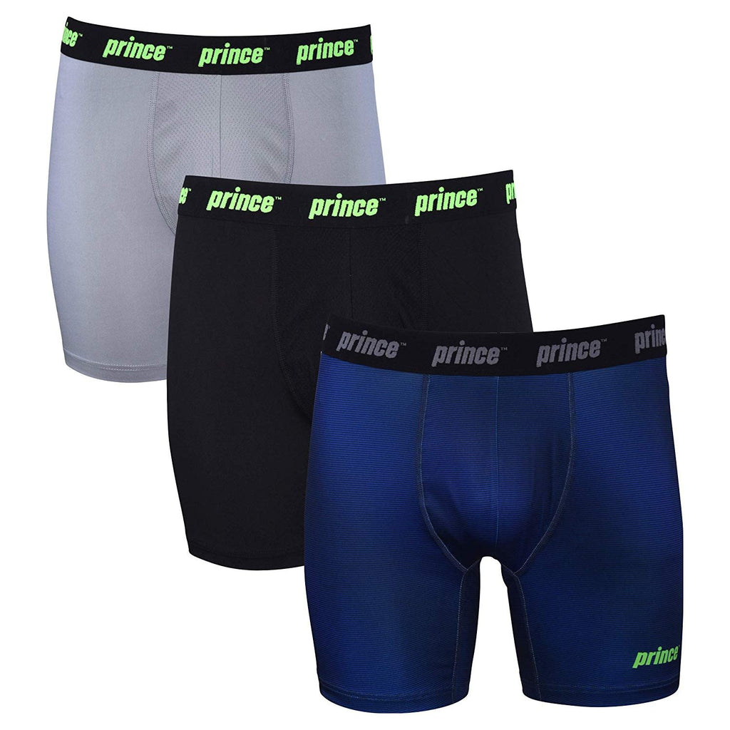prince Mens Performance Boxer Briefs - 3-Pack Performance Fit Stretch Underwear No Fly Breathable Moisture Management