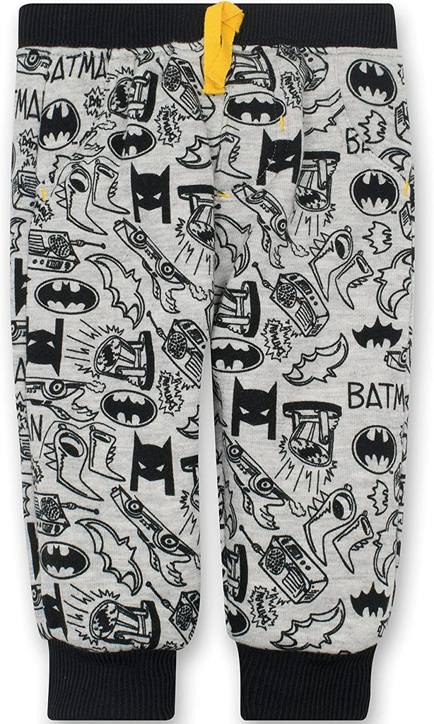 Warner Bros. Batman Baby Boys' 2 Pack Fleece Drawstring Jogger Pants, Black and Grey 6-9 Months