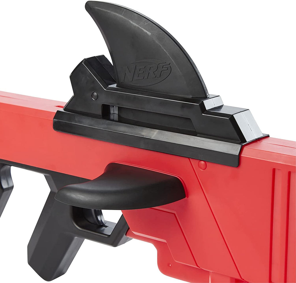 NERF Roblox MM2: Shark Seeker Dart Blaster, Shark-Fin Priming, 3 Mega Darts, Code to Unlock in-Game Virtual Item