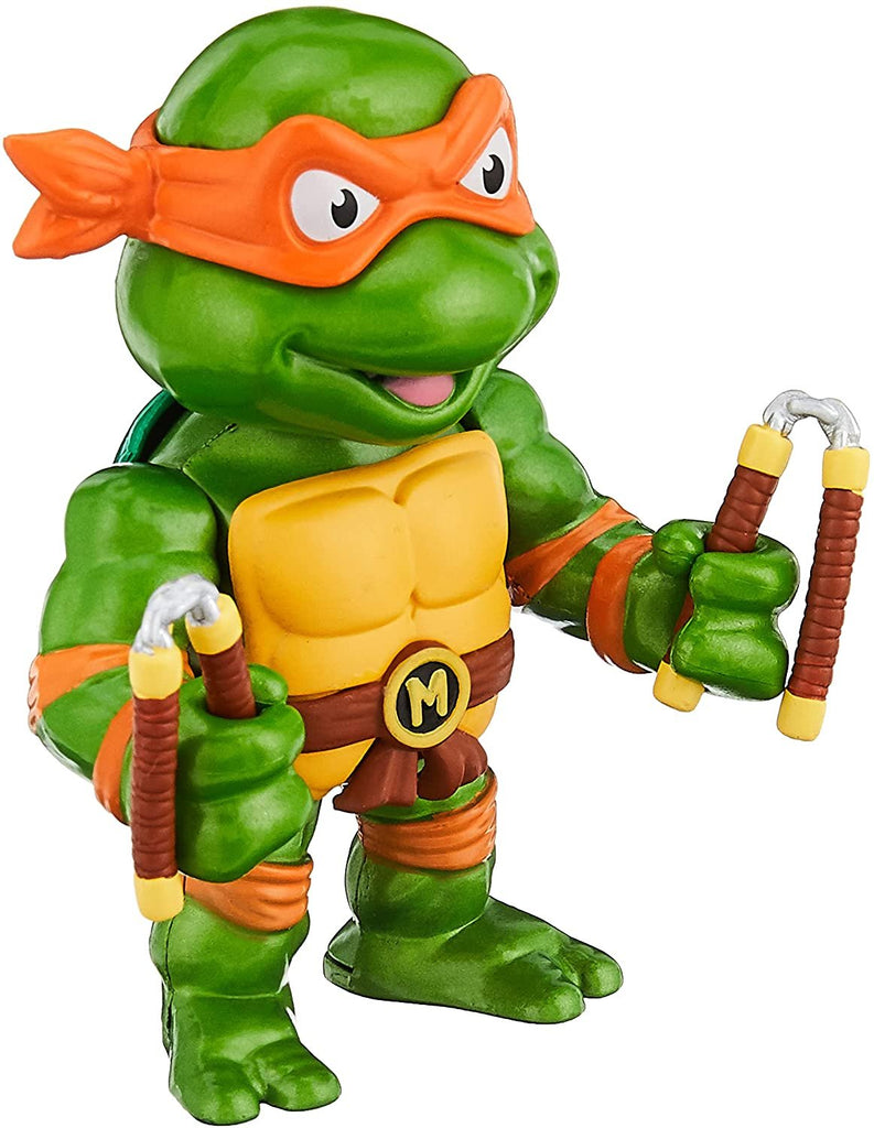 Jada Toys Teenage Mutant Ninja Turtles 4 Michelangelo Die-cast Figure, Toys for Kids and Adults, Orange, 31848