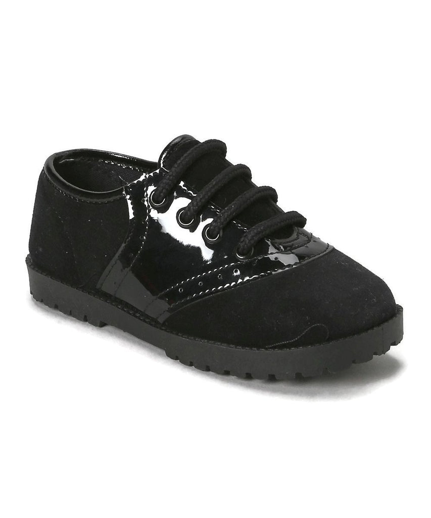 Velvet & Patent Black Saddle shoes Girls or Boys Infant & Toddler Sizes 1 to 10