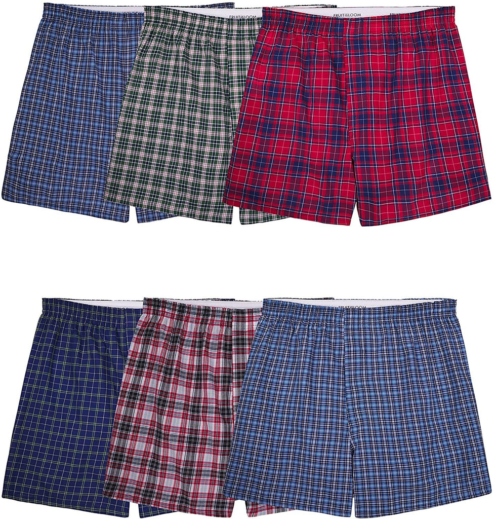 Fruit of the Loom Men's Tag-Free Boxer Shorts (Knit & Woven)