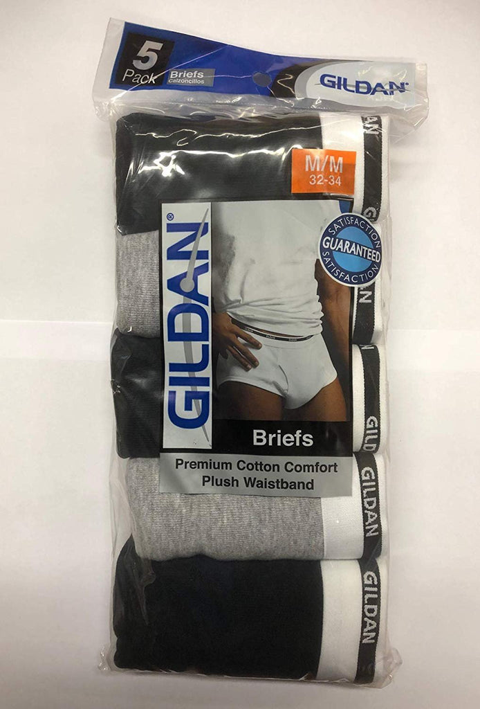 Gildan Men's 5-Pack Assorted Premium Cotton Comfort Briefs