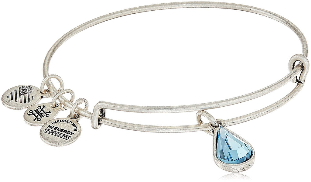 Alex and Ani Womens Swarovski Teardrop Color Code Bangle September/Rafaelian Gold/Sapphire