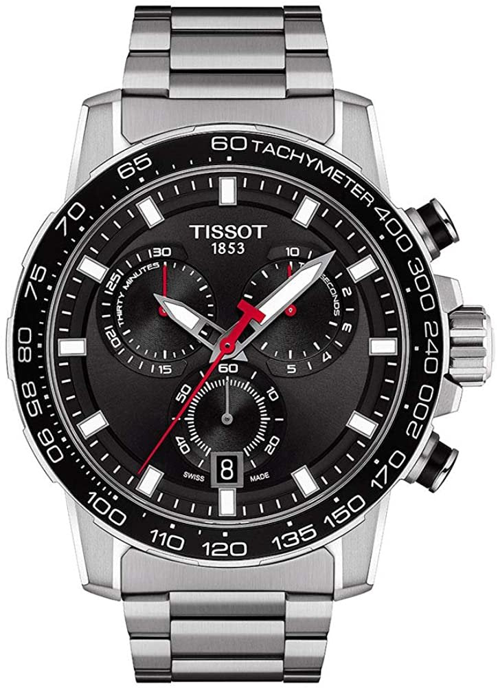 Tissot Men's Supersport Chrono Swiss Quartz Stainless Steel Strap, Grey, 22 Casual Watch (Model: T1256171105100)