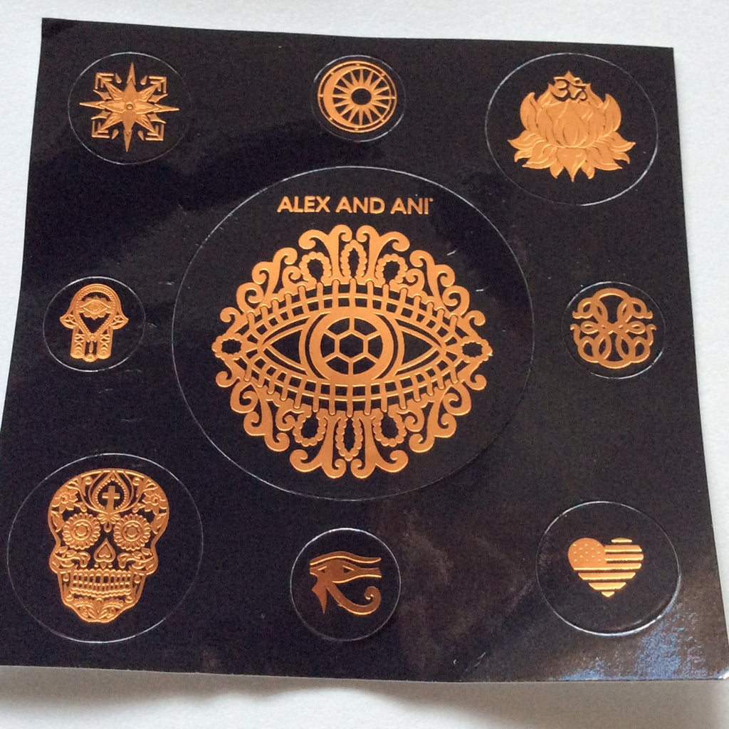 Alex and Ani Gold Foil Bangle Bracelet Shiny Gold Tag Box Card