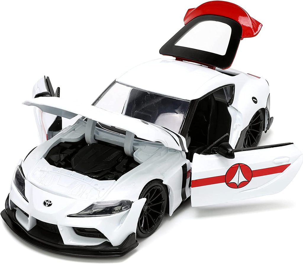 Robotech 1:24 2020 Toyota Supra Die-cast Car & 2.75" Rick Hunter Figure, Toys for Kids and Adults