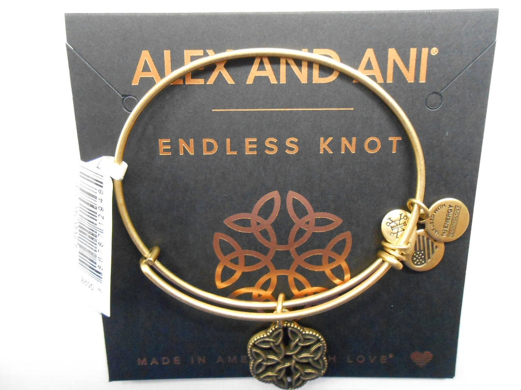 Alex and Ani Endless Knot Bangle Bracelet Rafaelian Gold NWT/Box/Card