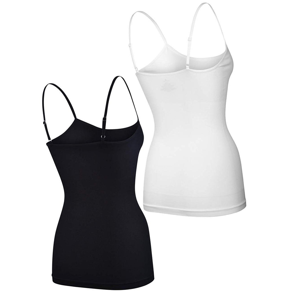 Donna Loren Women's Adjustable Spaghetti Strap Body Shaping Tank Top Camisole Shapewear, 2-Piece Set