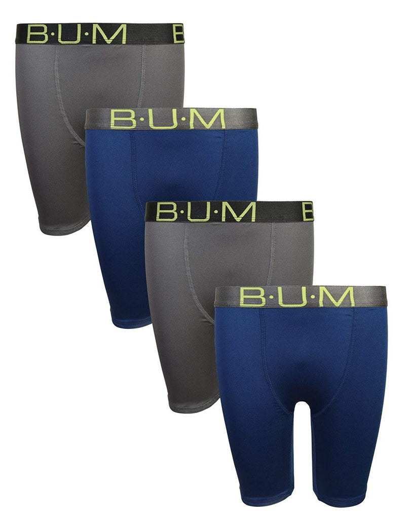 B.U.M. Equipment Boysâ€™ Performance Dri-Fit Compression Boxer Briefs (Pack of 4)