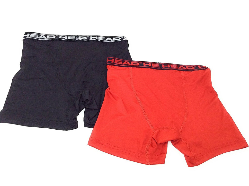 HEAD Boys Performance Boxer Briefs 2-Pack S-XL Polyester/Spandex Underwear