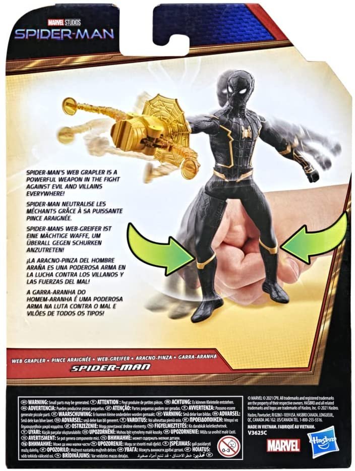 Spider-Man Marvel 6-Inch Deluxe Web Grappler Movie-Inspired Action Figure Toy with Attack Feature, for Kids Ages 4 and Up