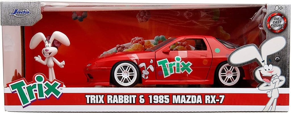 General Mills Trix 1:24 1985 Mazda RX-7 Die-cast Car & 2.75" Trix Rabbit Figure, Toys for Kids and Adults