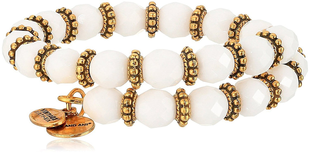 Alex and Ani Spirit Wrap, Cloud White/Rafaelian Gold Bangle Bracelet