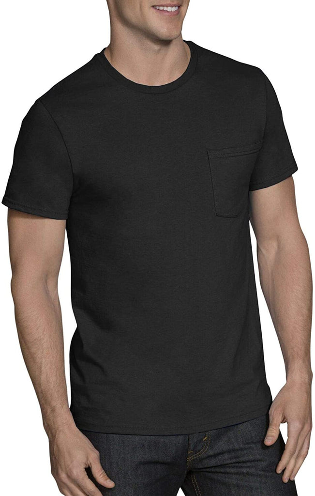 Fruit of the Loom Men's Pocket T-Shirts 8-Pack Duel Defense Colors Vary Sizes 2X-3X Slightly Imperfect