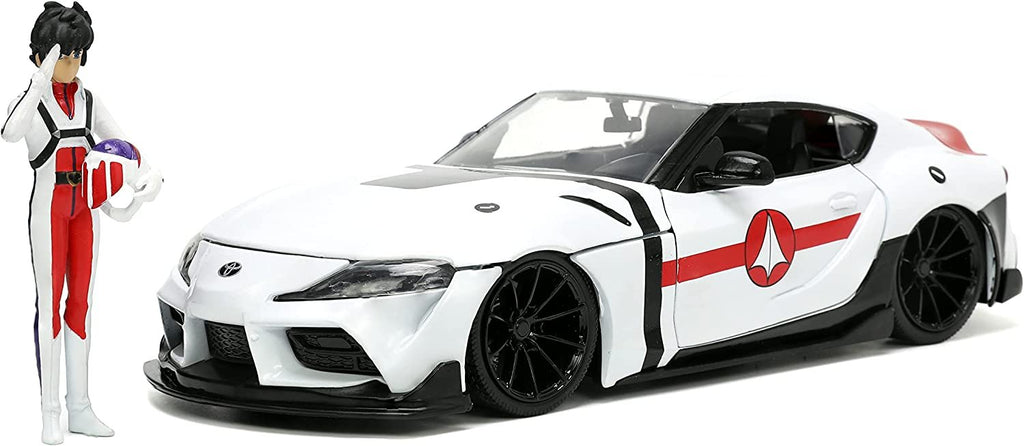 Robotech 1:24 2020 Toyota Supra Die-cast Car & 2.75" Rick Hunter Figure, Toys for Kids and Adults