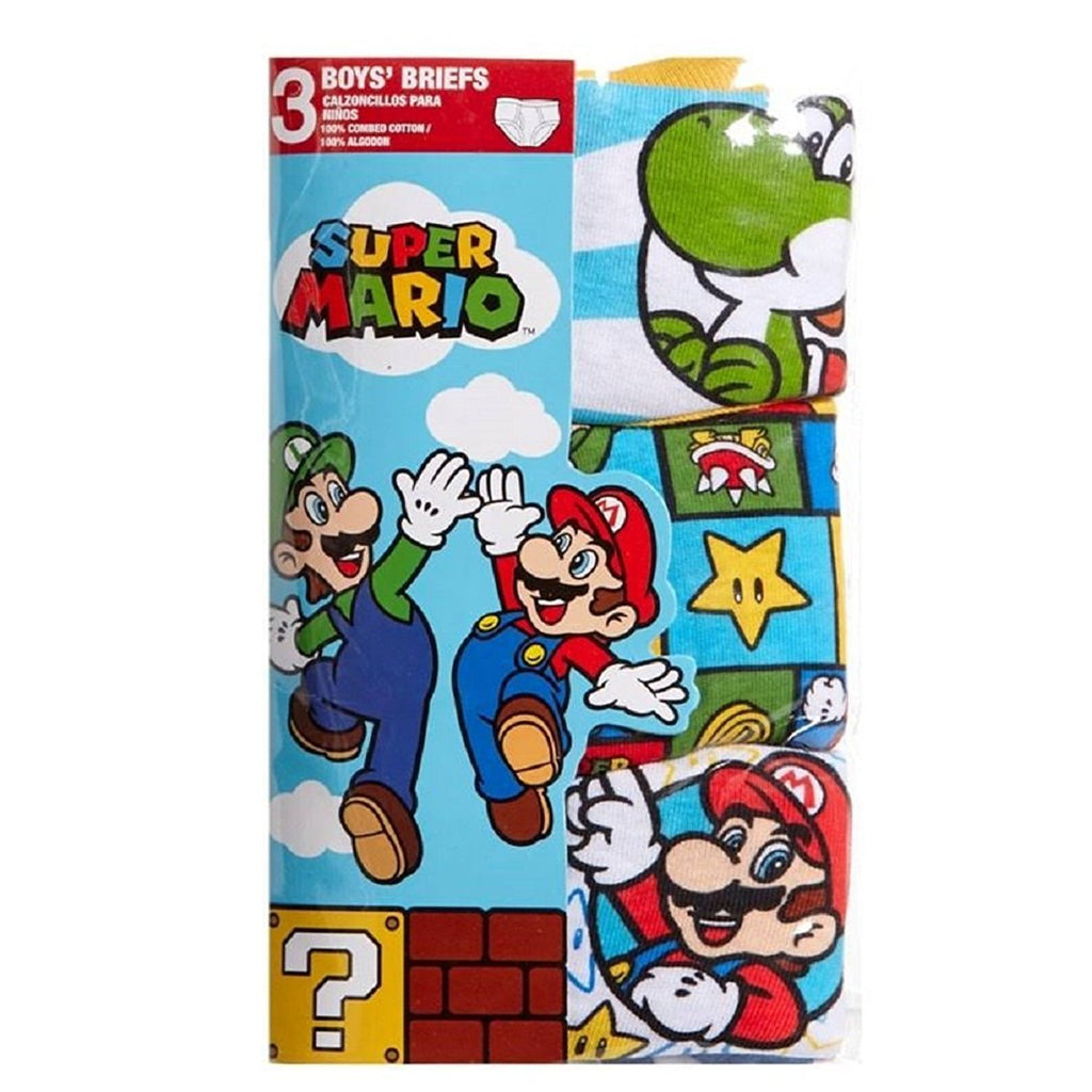 Handcraft Mario 3-Pack Boys Briefs Luigi Yoshi Size 4 6