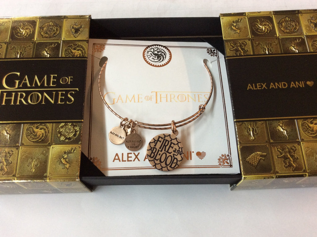 Alex and Ani GAME OF THRONES Fire and Blood Charm Bangle Bracelet