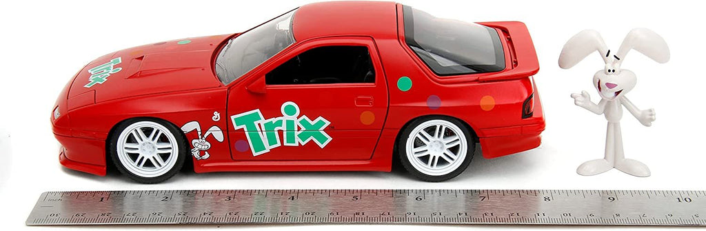 General Mills Trix 1:24 1985 Mazda RX-7 Die-cast Car & 2.75" Trix Rabbit Figure, Toys for Kids and Adults