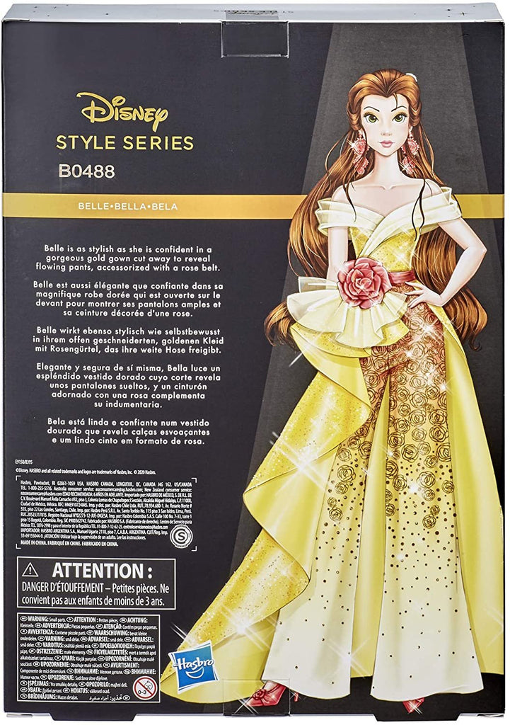 Disney Princess Style Series 08 Belle, Contemporary Style Fashion Doll with Accessories, Collectable Toy for Girls 6 Years and Up