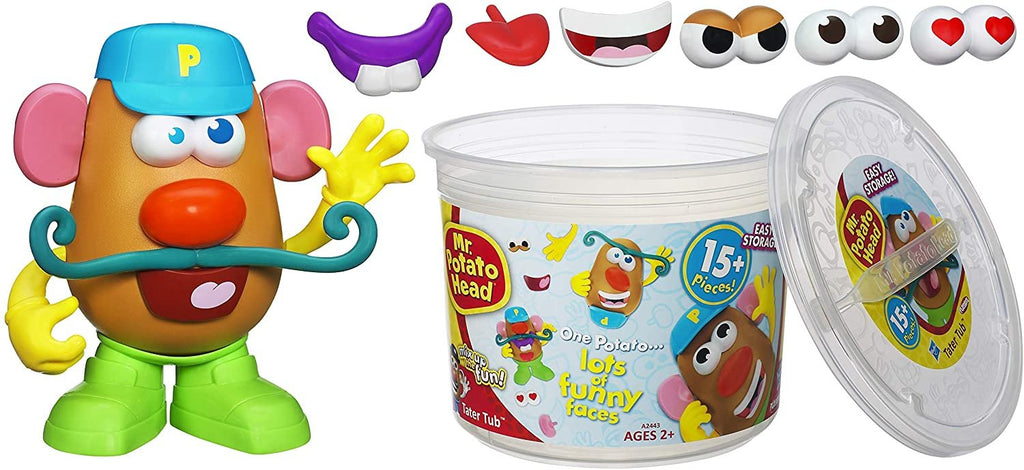 Playskool Mr. Potato Head Tater Tub Set Parts and Pieces Container Toddler Toy for Kids