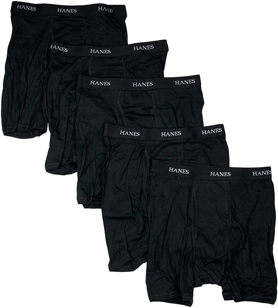 Hanes Men`s TAGLESS® Boxer Briefs with Comfort Flex® Waistband,Black/Grey,5XL,4-Pack