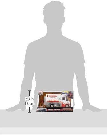 Marvel Deadpool & Taco Truck Die-cast Car, 1:24 Scale Vehicle, 2.75Collectible Figurine
