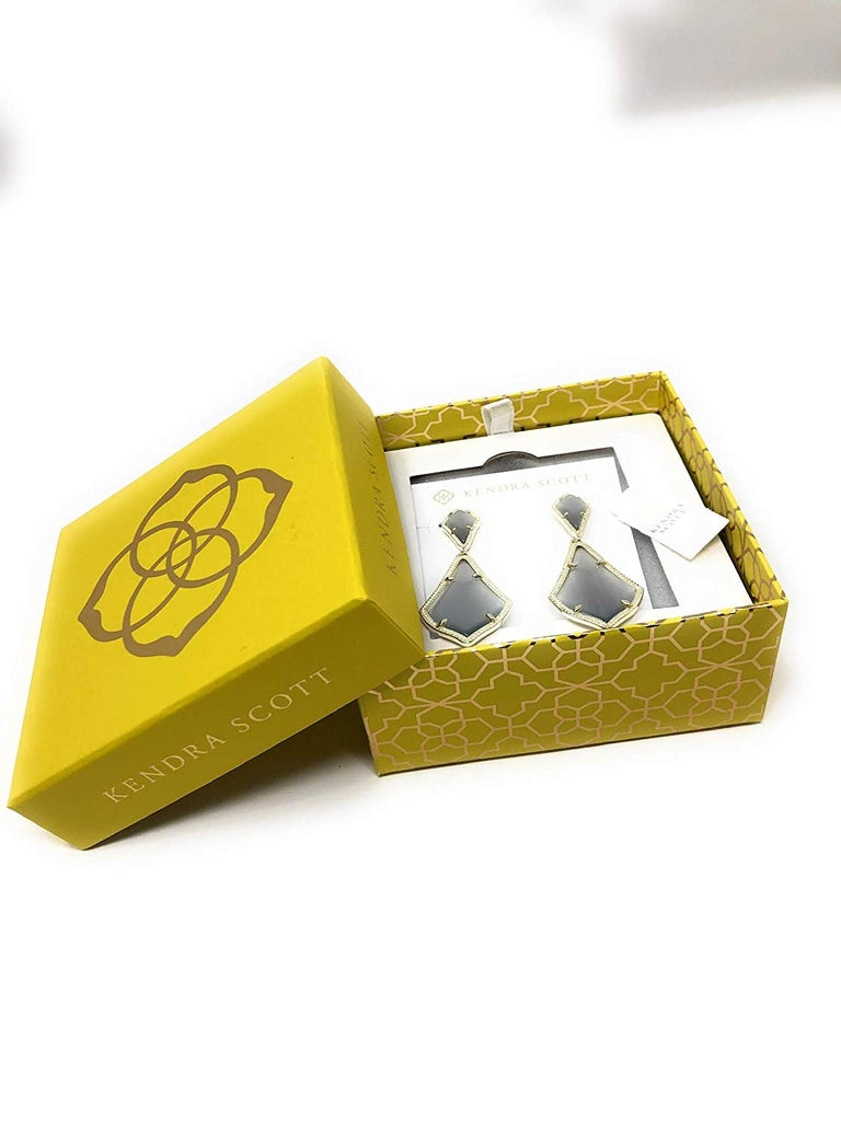 Kendra Scott Alexa Drop Earrings Gold Slate Cat's Eye