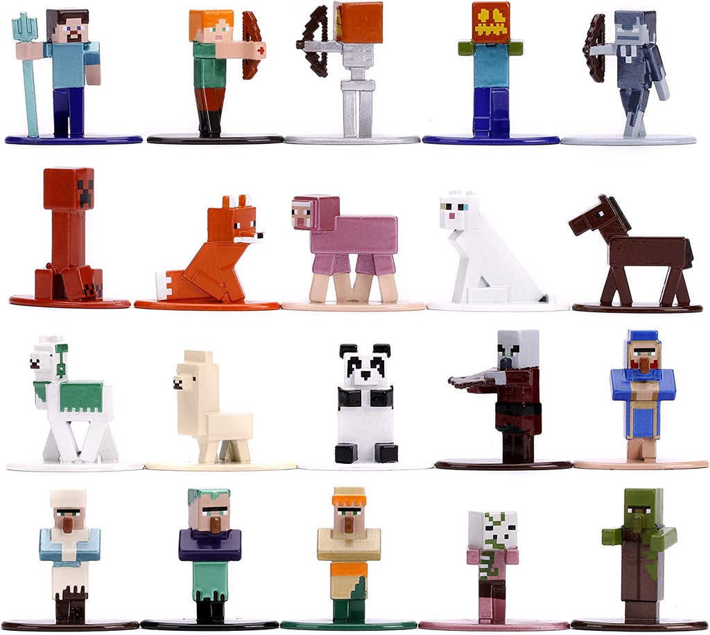 Jada Toys Nano METALFIGS Minecraft 20-Pack Wave 3, 1.65" Die-Cast Collectible Figures 31431 , Brown