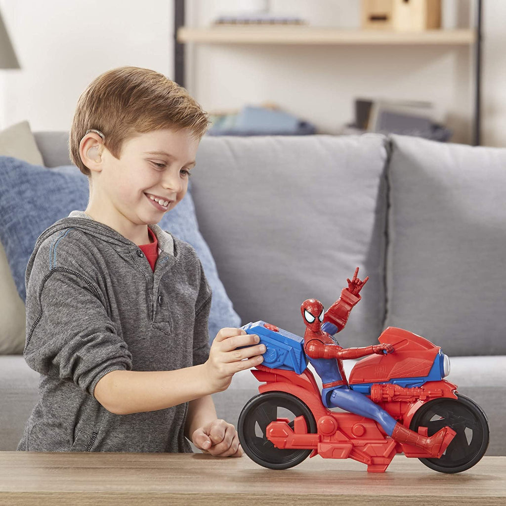 Spider-Man Titan Hero Series Figure with Power Fx Cycle Plays Sounds & Phrases