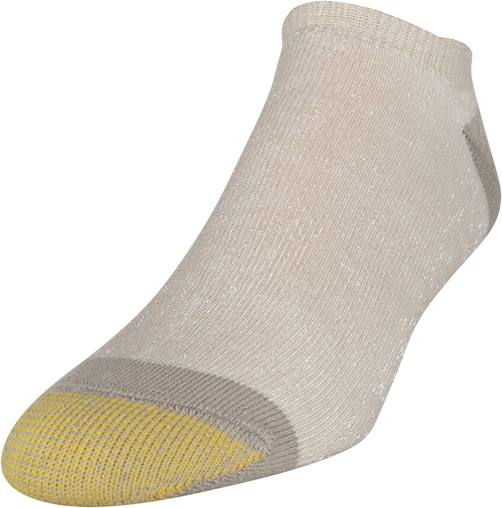 Gold Toe Men's Socks No Show 6-Pack Liner Breathable Soft Cotton Blend Slightly Irregular Slightly Irregular