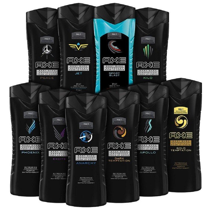 AXE Men's Shower Gel Body Wash Random Flavors 250ml (6-Pack)