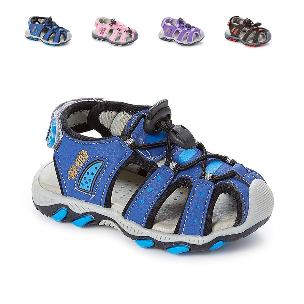 Sea Kidz Kids Children Waterproof Hiking Sport Closed Toe Athletic Sandals (Toddler/Little Kid/Big Kid)