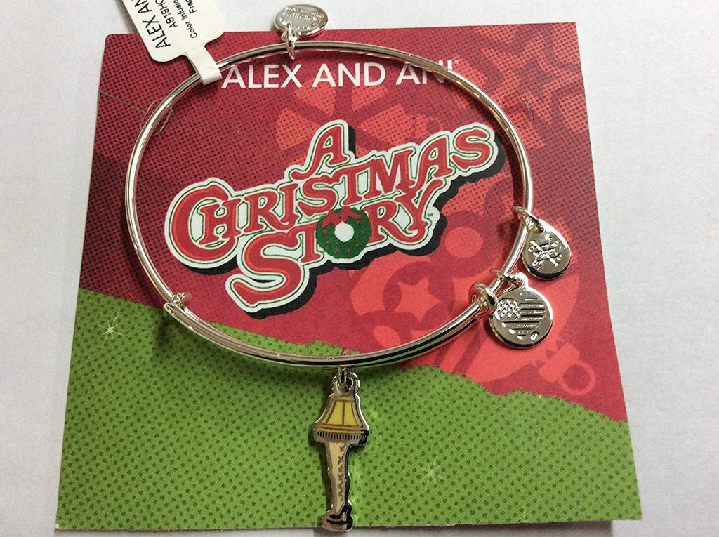 Alex and Ani Color Infusion, A Christmas Story Frageelay Bangle Bracelet Shiny Silver One Size